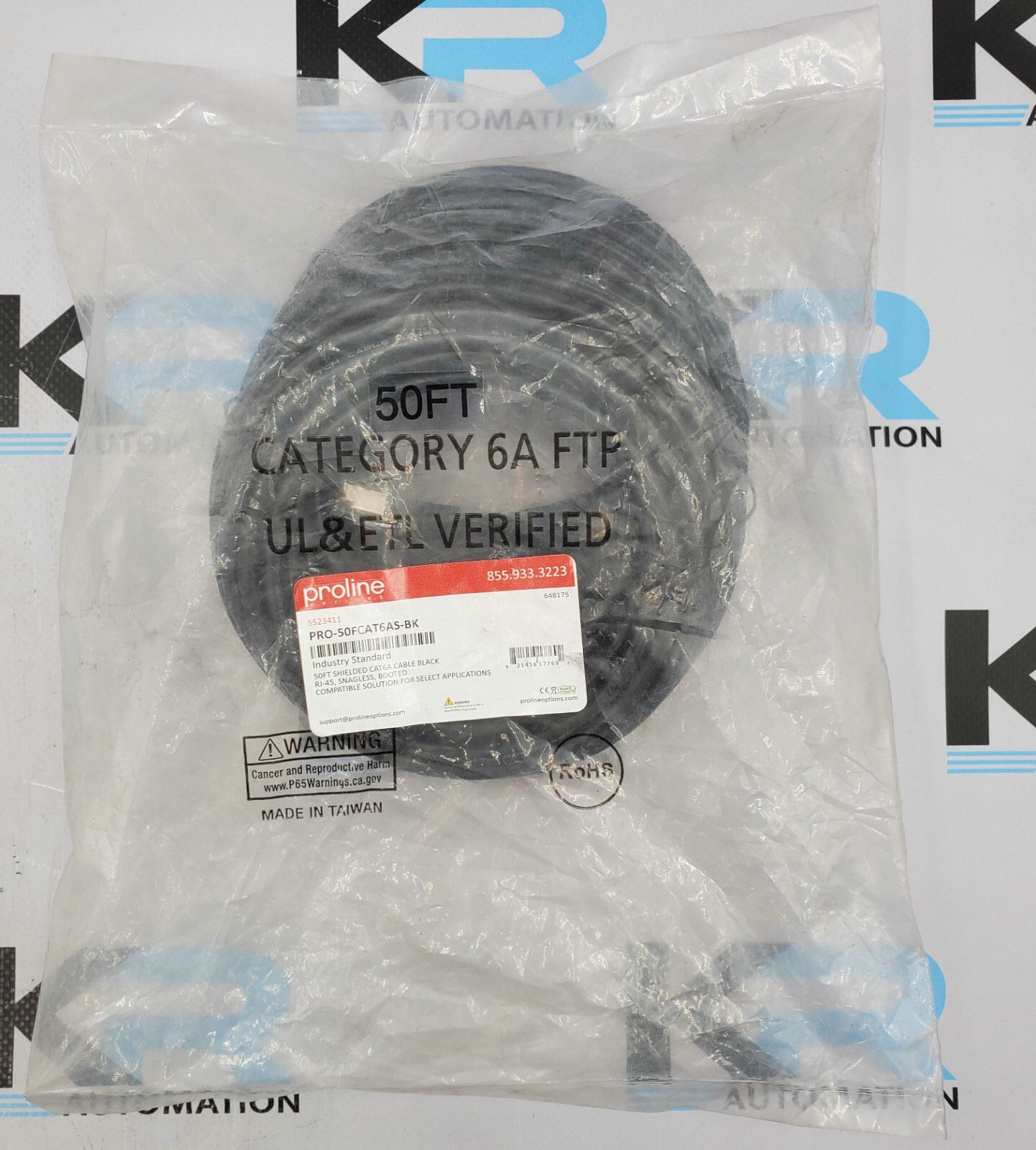 Proline PRO-50FCAT6AS-BK Shielded Cat 6 Cable 50Ft