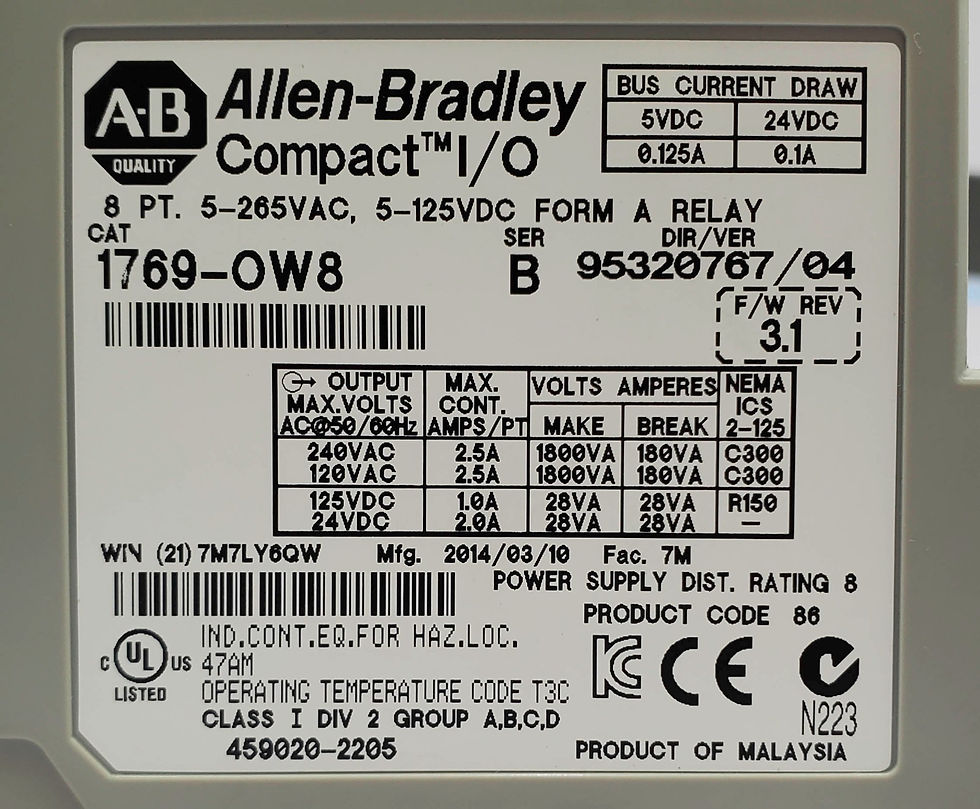 Thumbnail: Allen Bradley 1769-OW8 Compact I/O 8-Pt Digital Output Relay Module