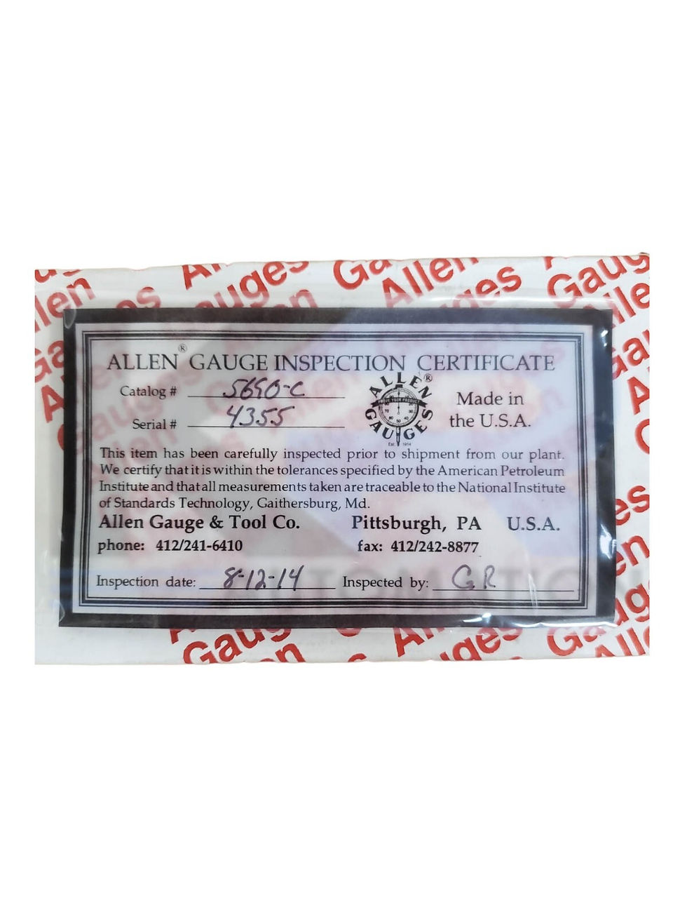 Thumbnail: Allen Gauges 5690-C Thread Allen Lead Gauges