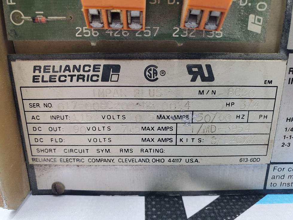 Thumbnail: Reliance Electric 8C20 ImPak Plus VS Drive 115VAC 1Ph 3/4HP 10.5A