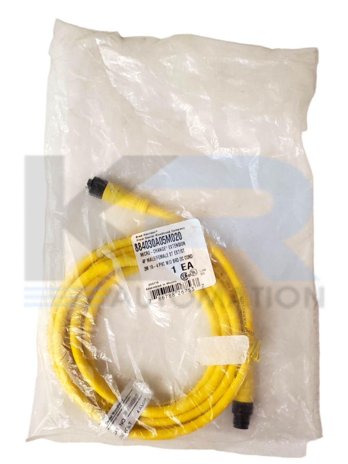 NEW SEALED Woodhead 884030A05M020 Micro-Change Extension Cable 4P Male/Female ST