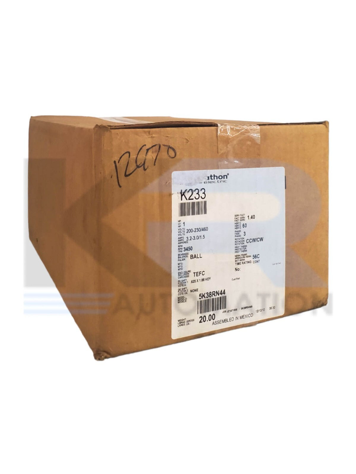 NEW SEALED Marathon K233 5K38RN44 General Purpose AC Motor 1HP 3Ph 3450RPM
