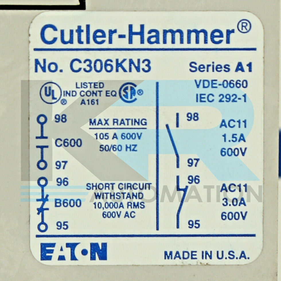 Thumbnail: NEW Eaton C306KN3 Cutler-Hammer Overload Relay 105A 600V 50/60Hz