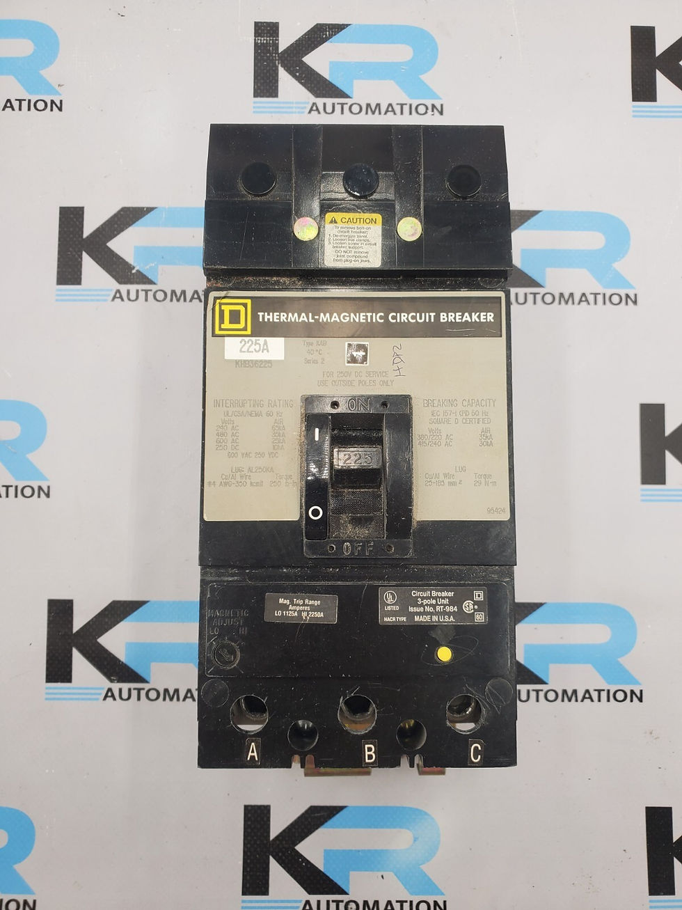 Square D KHB36225 Thermal-Magnetic Circuit Breaker 3P 225A 240/600V W/ Mag Trip