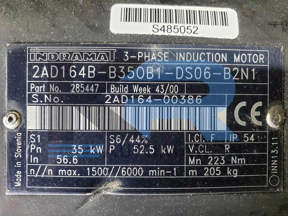 Thumbnail: Indramat 2AD164B-B350B1-DS06-B2N1 Induction Motor 3Ph 35kW