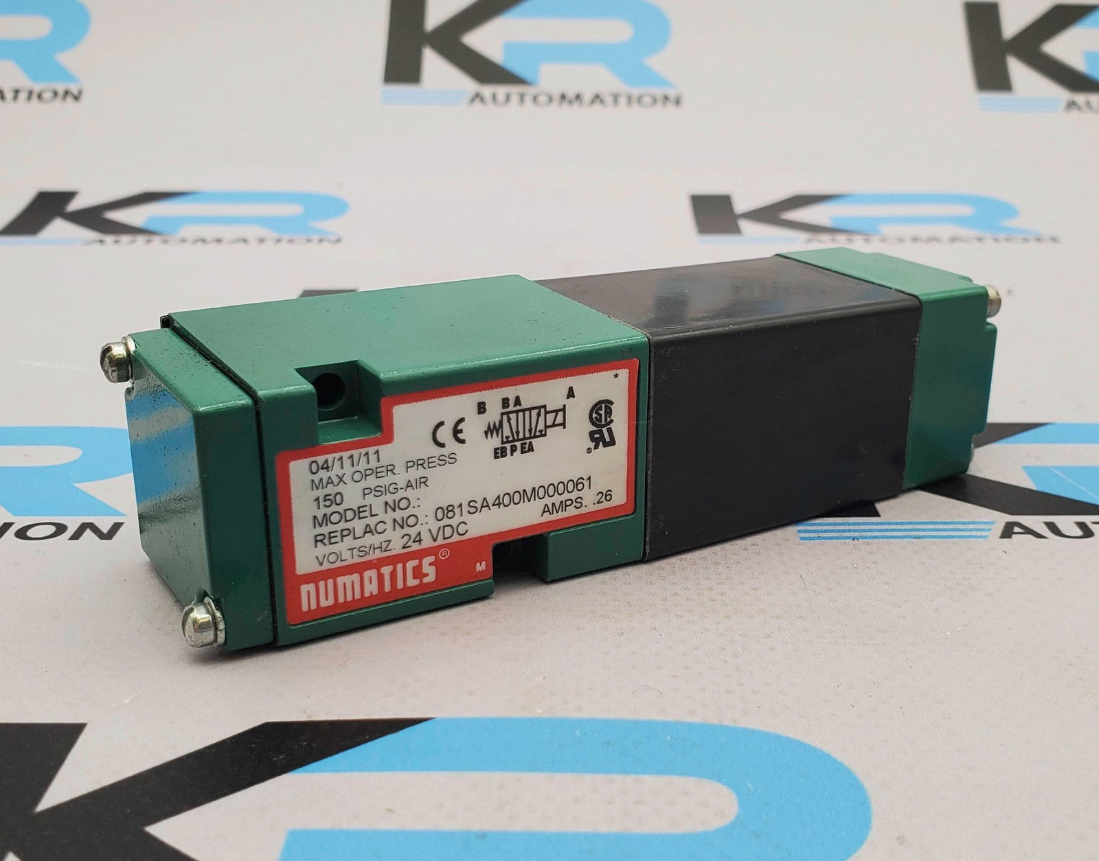 Numatics 081SA400M000061 Pneumatic Valve 24VDC 150PSI