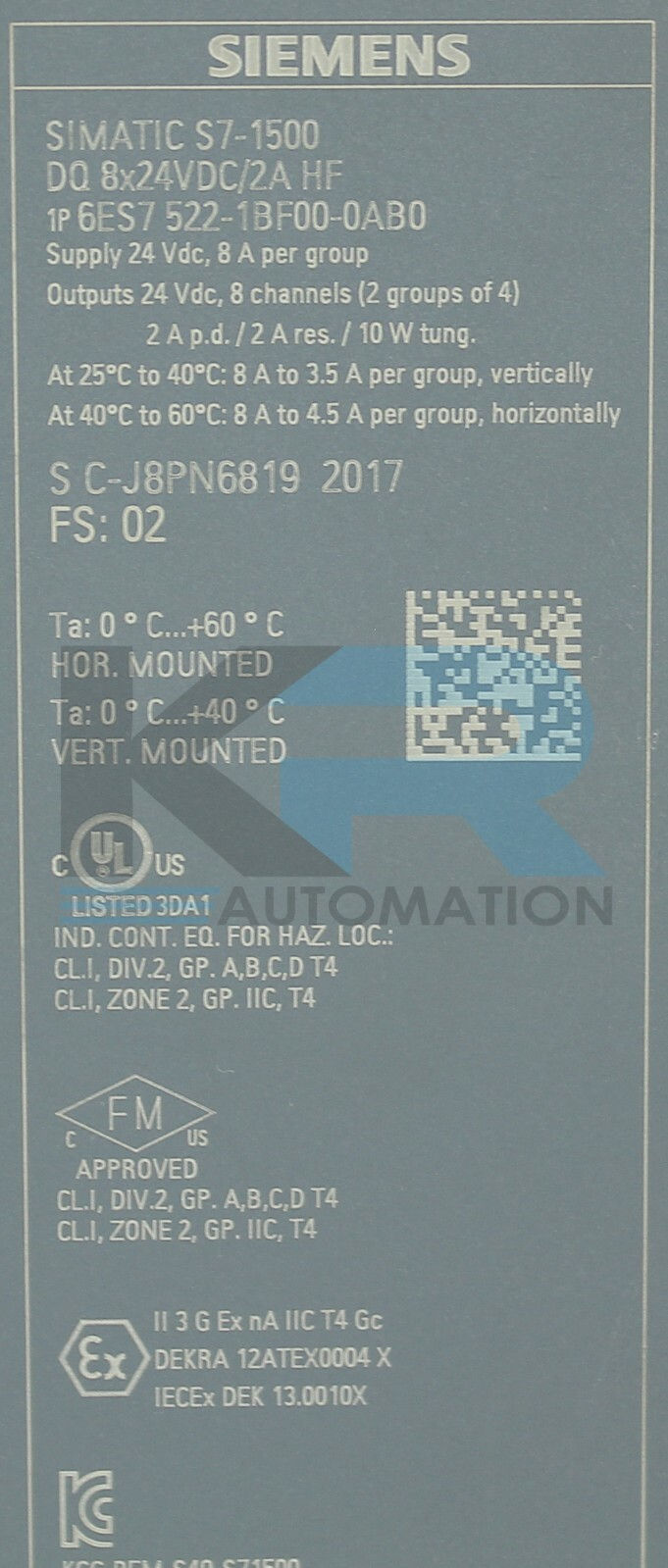 Thumbnail: Siemens 6ES7 522-1BF00-0AB0 Simatic S7-1500 PLC Expansion Module *READ*