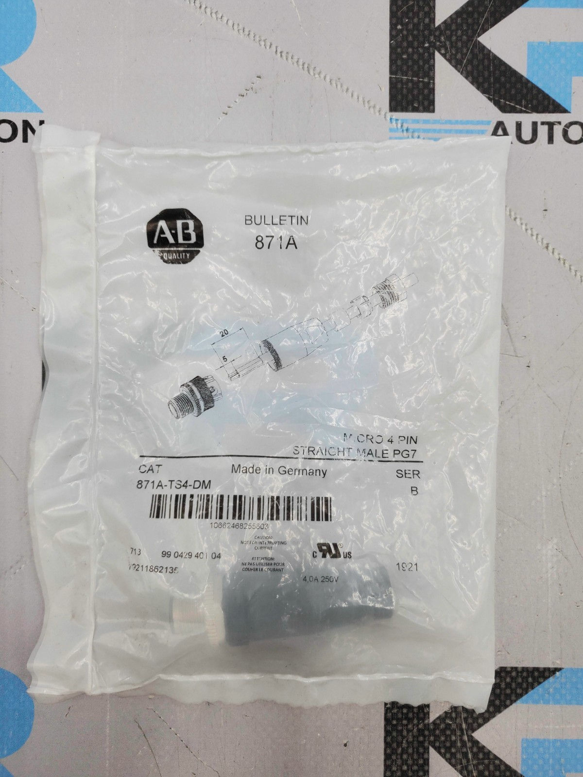 Allen Bradley 871A-TS4-DM Bulletin 871A Micro 4-Pin Straight Male Connector