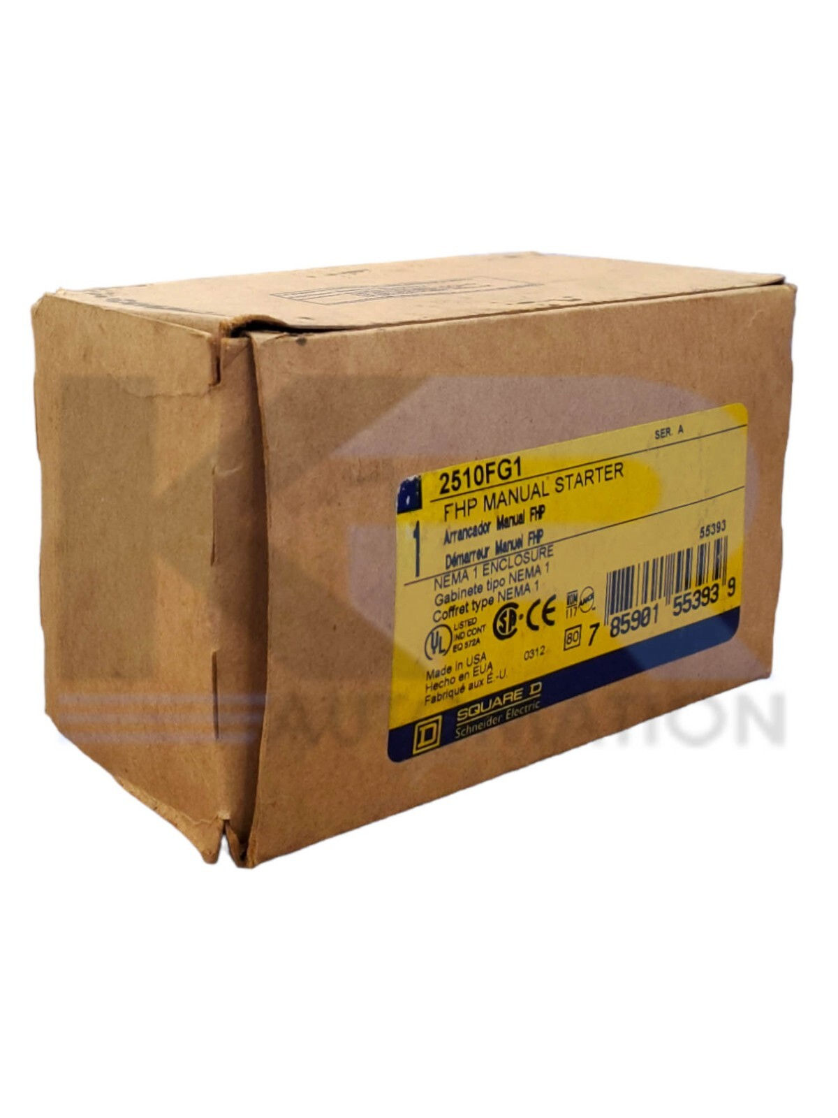 NEW Square D 2510FG1 /A FHP Manual Starter W/ Enclosure 277VAC 16A 1-Pole
