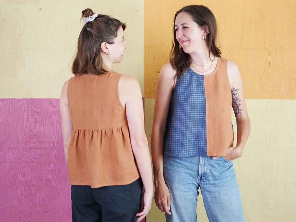 Pattern review: Peplum Split Tank - Matchy Matchy Sewing Club