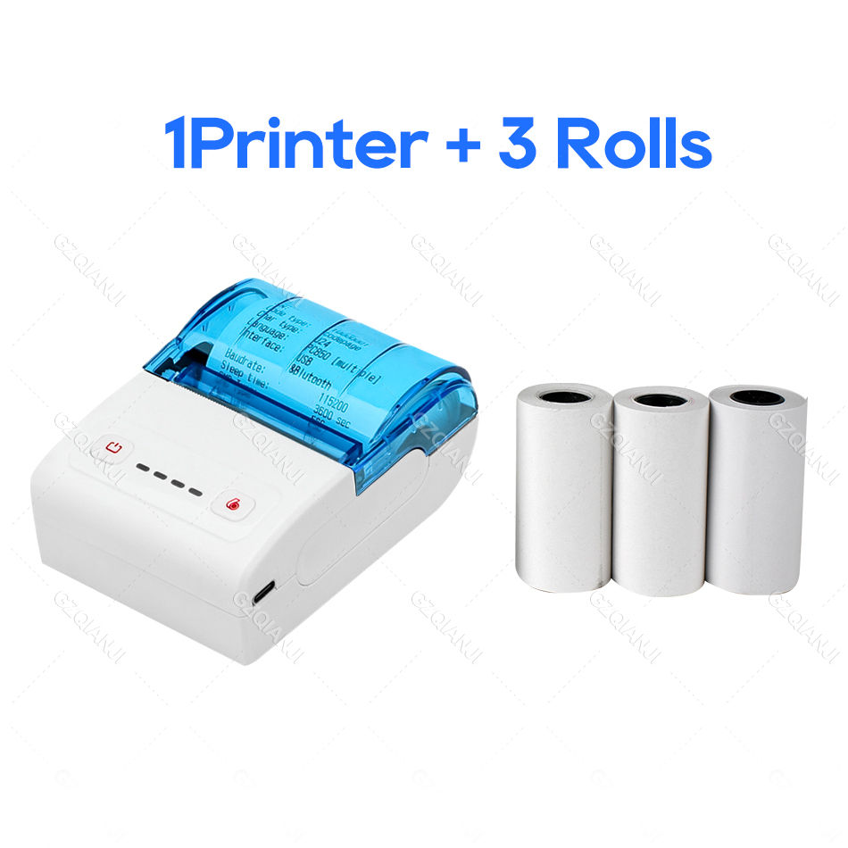 Thumbnail: Mini Bluetooth Thermal Bill Printer Wireless Protable 58mm Receipt Printer 