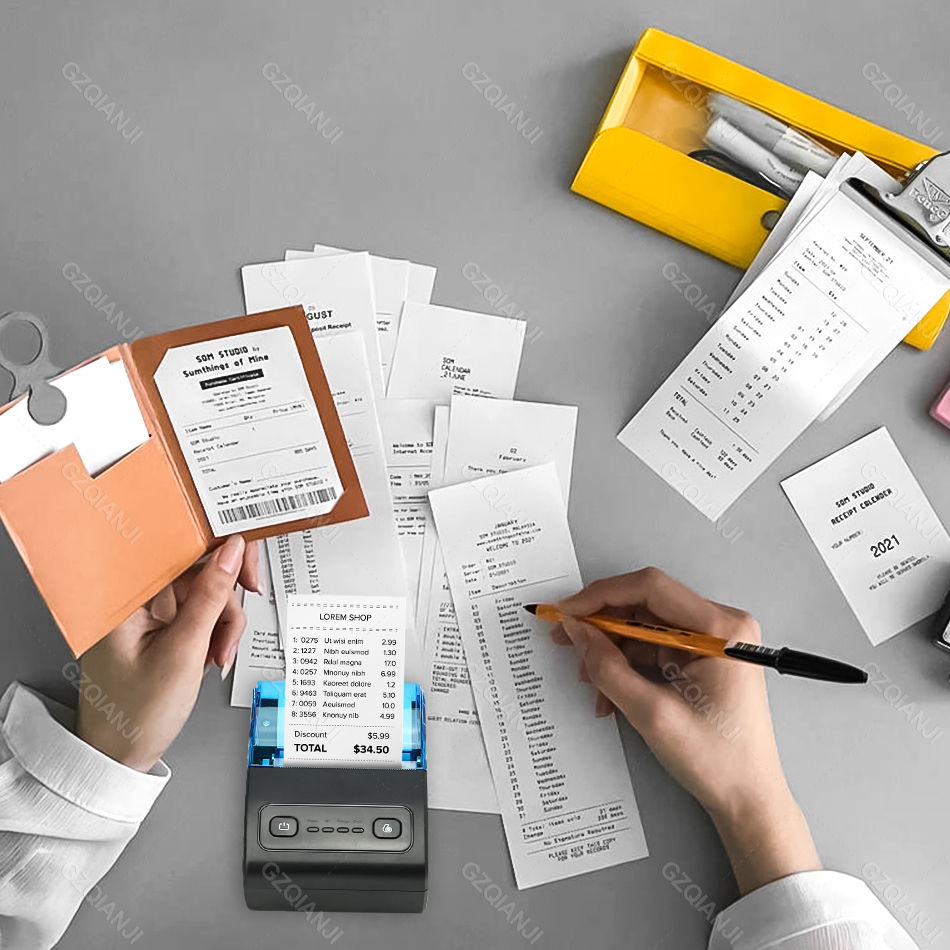 Thumbnail: Mini Bluetooth Thermal Bill Printer Wireless Protable 58mm Receipt Printer 