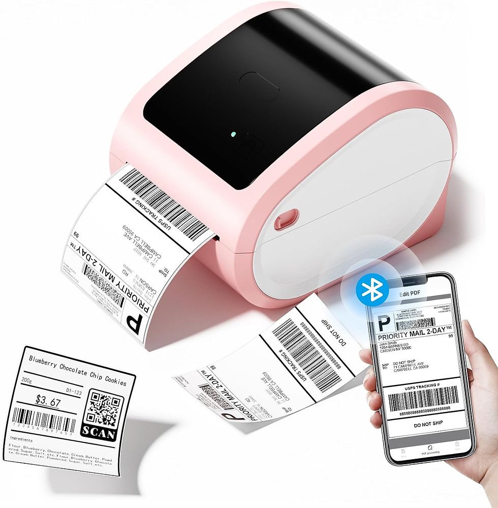 Thumbnail: Bluetooth Thermal Label Printer D520 BT Shipping Thermal Printer Desktop 