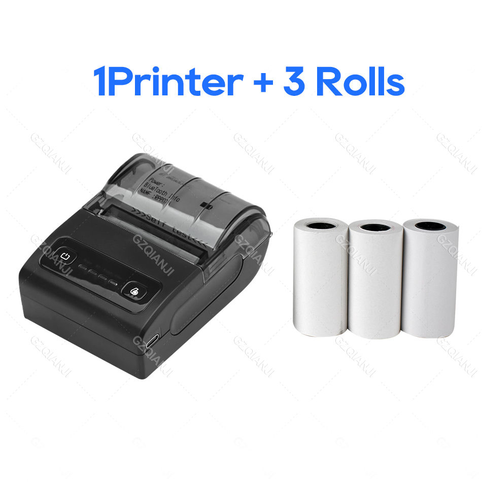 Thumbnail: Mini Bluetooth Thermal Bill Printer Wireless Protable 58mm Receipt Printer 