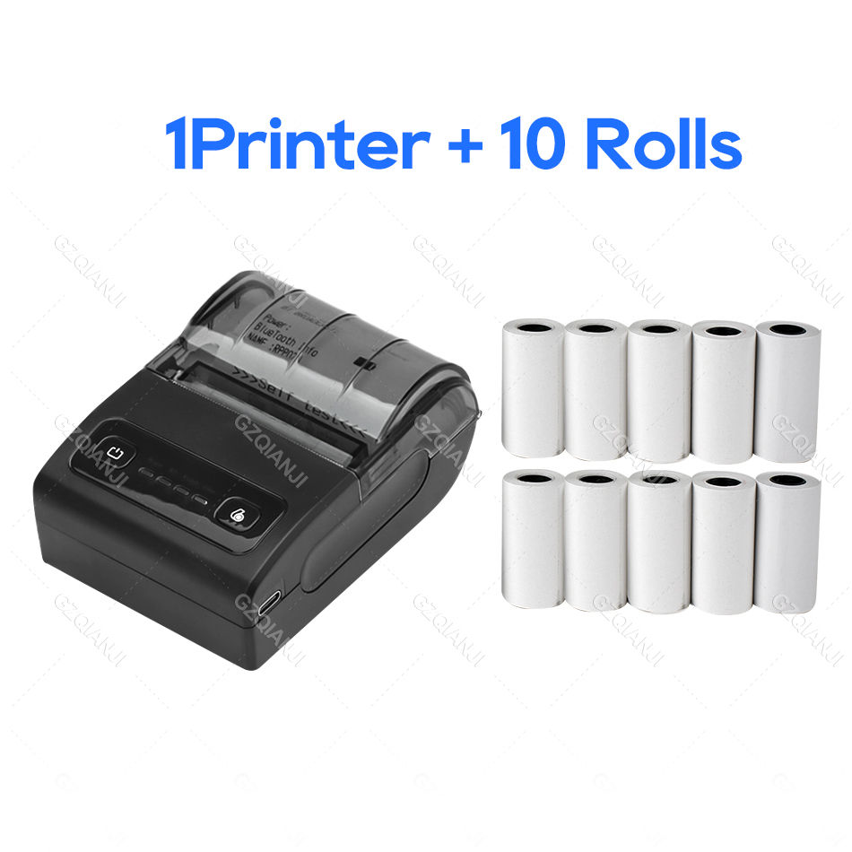 Thumbnail: Mini Bluetooth Thermal Bill Printer Wireless Protable 58mm Receipt Printer 