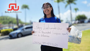 Joven humacaeña busca cumplir su sueño universitario con cartel en mano