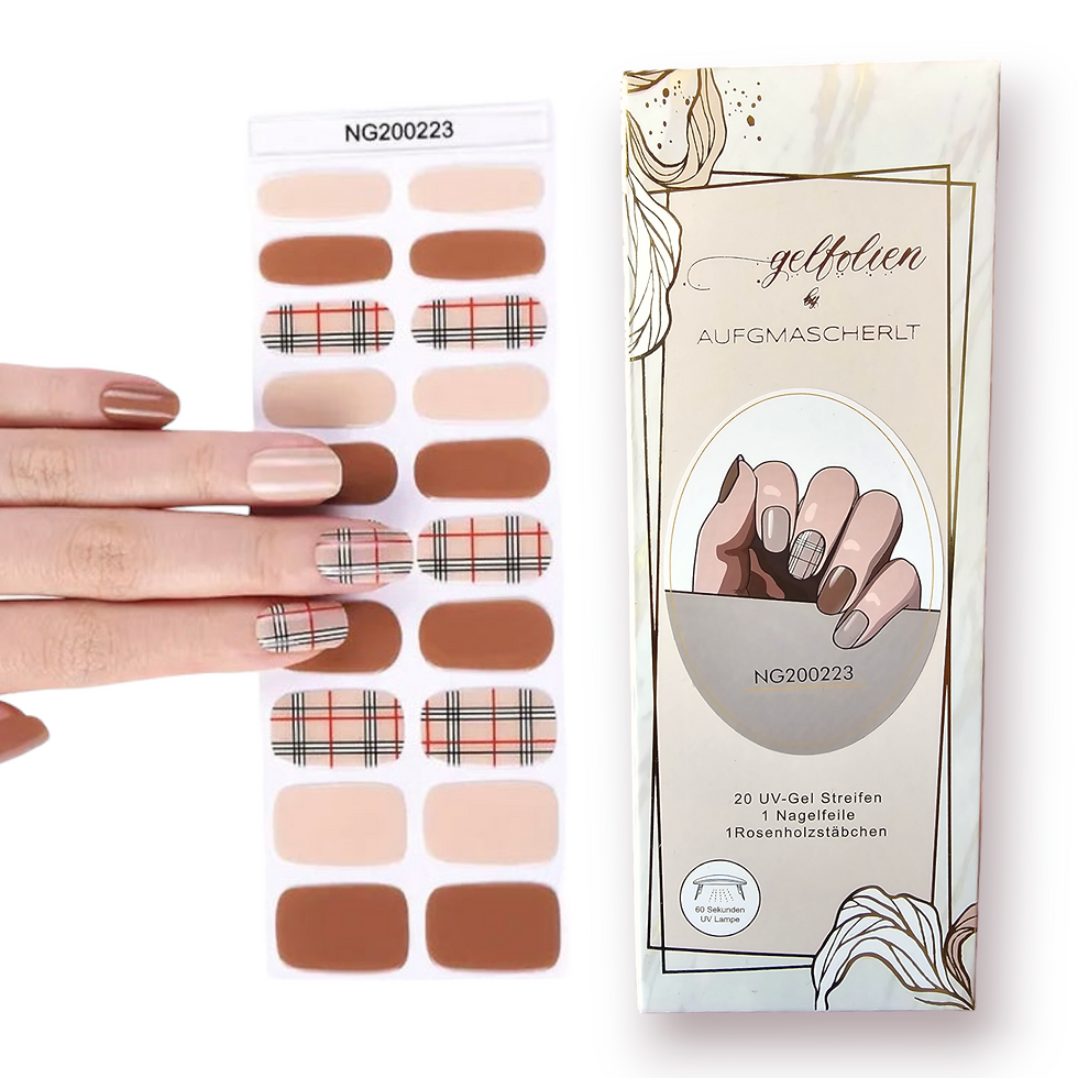 Miniaturbild: UV Gel Folie Nude Tartan