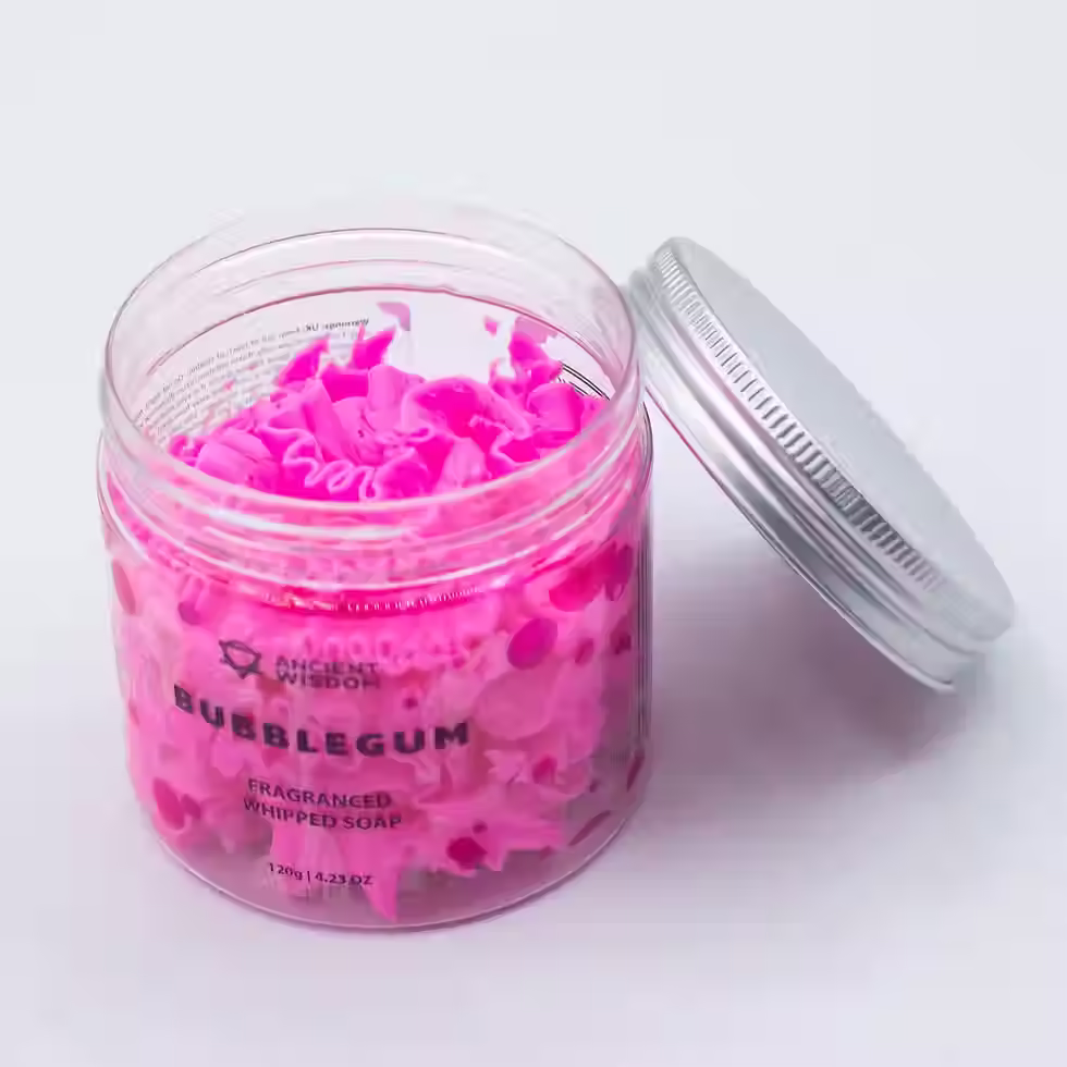Pink Bubblegum Whipped Soap in jar