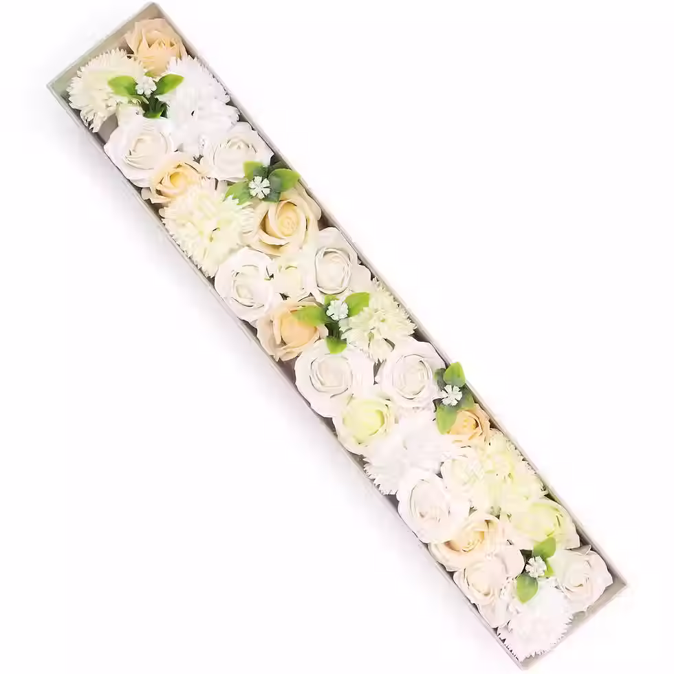 Thumbnail: Extra Long Box Soap Flowers Wedding Blessings - White & Ivory