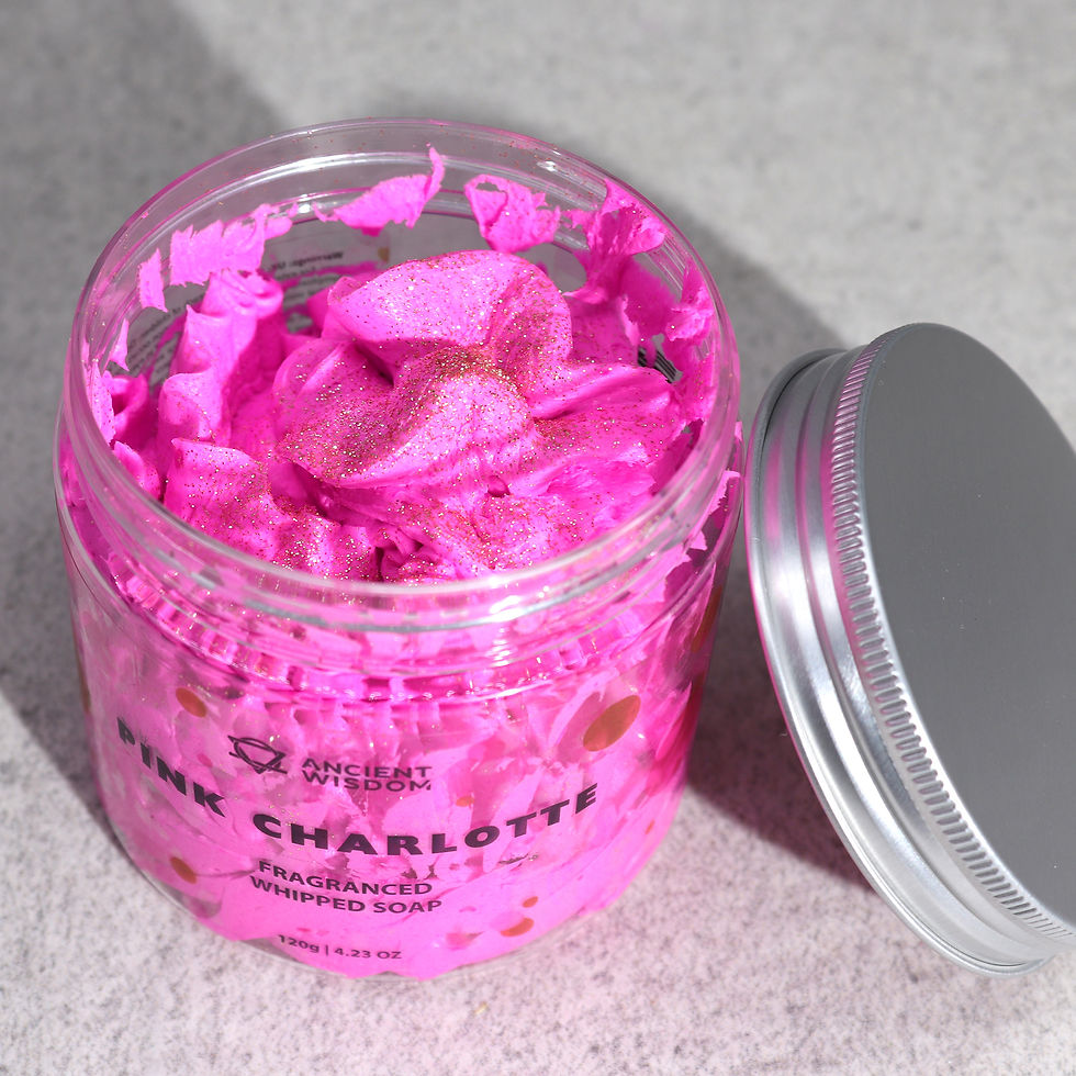 Best whipped soap UK pink Charlotte gift jar