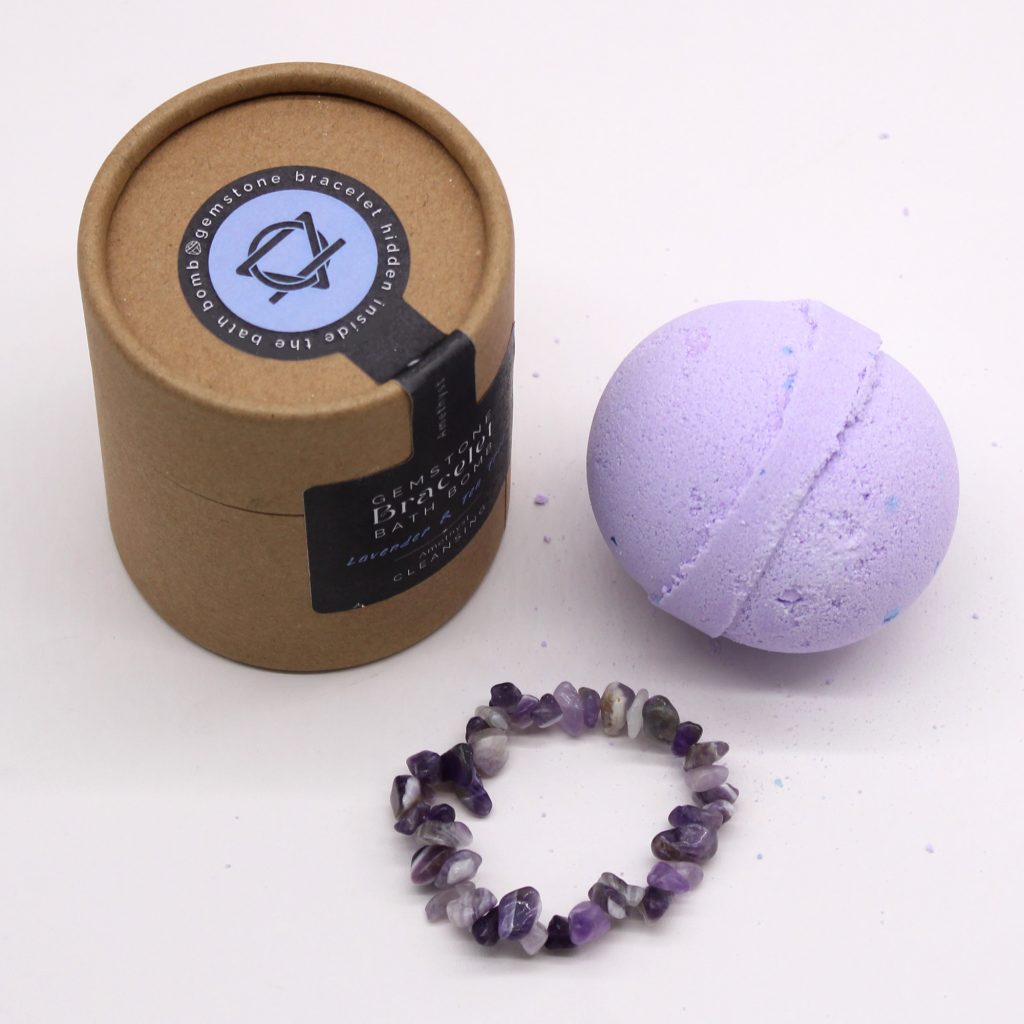 Amethyst Gemstone Bracelets Bath Bomb