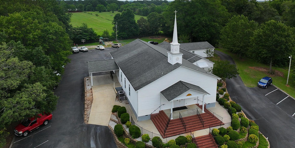 Drone image of Souls Harbor Baptist Church in Westminster, SC