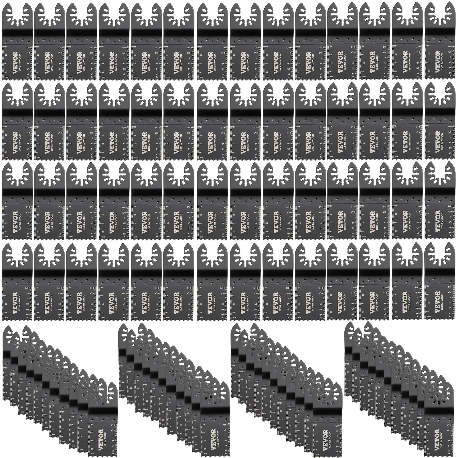 100PCS Oscillating Saw Blades Kit 1-3/8 Inch HCS for Wood and Metal