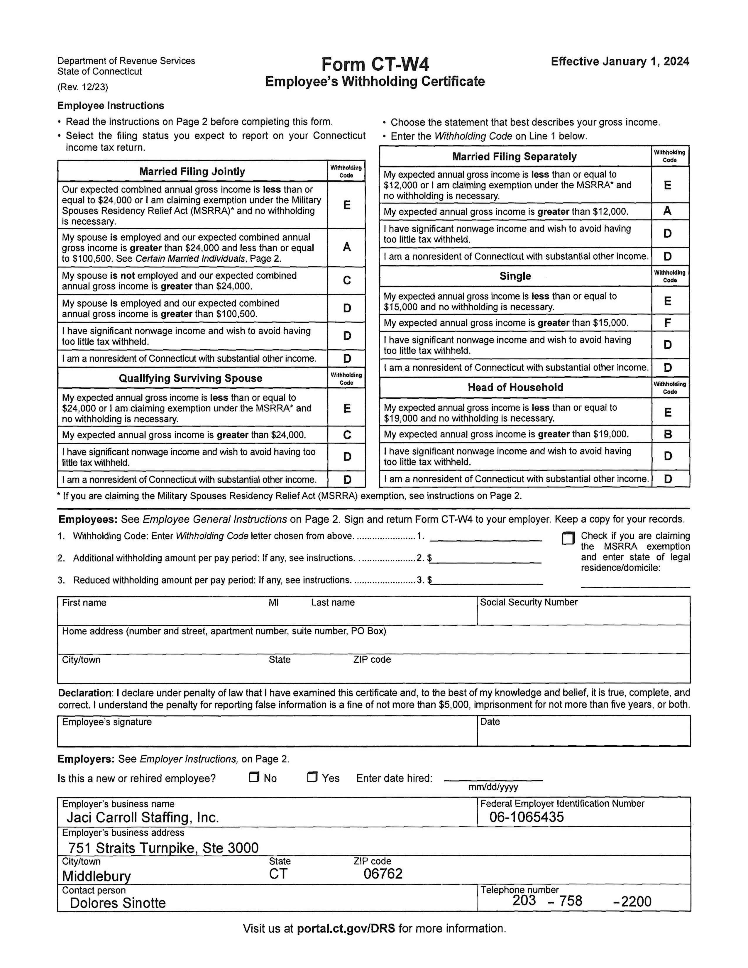 CT Tax Form