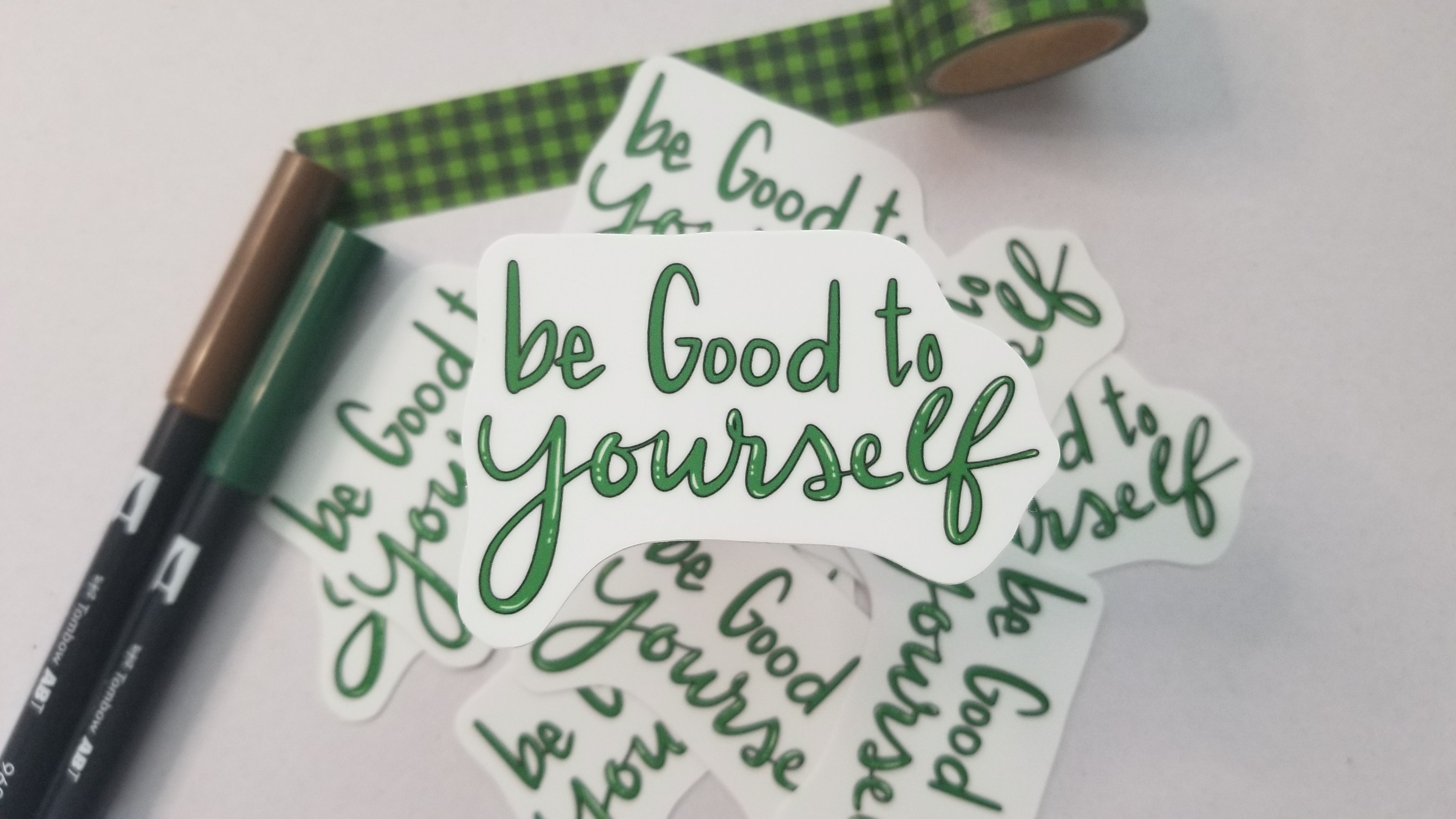 Be Good to Yourself Handlettering Die-cut Vinyl Sticker