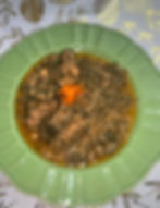 Smoked Fish with peanut butter soup
