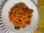 Italian Sausage with tomato sauce, spaghetti pasta