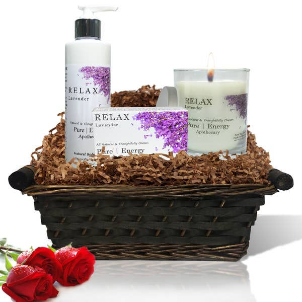 Nourishing Balance Gift Set With Basket - Lavender