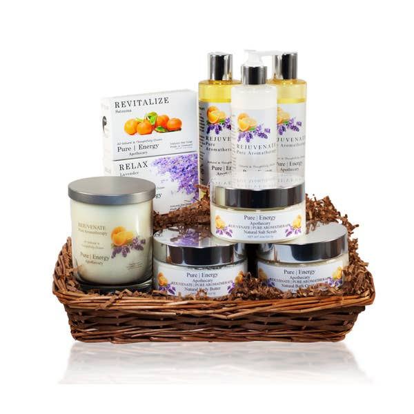 Spa Collection Gift Set With Basket - Pure Aromatherapy
