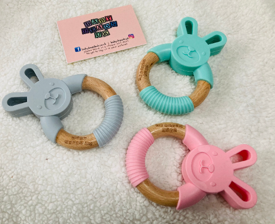 Thumbnail: Animal Silicone and Wood Teether