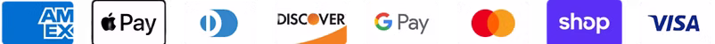 Zahlungsarten: American Express, Apple Pay, Diners, Discover, Google Pay, Mastercard, Shop Pay und Visa