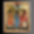Old icon painting of three martyrs in robes.