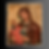 Old icon painting of the Virgin Mary and the baby Jesus, both in red robes.