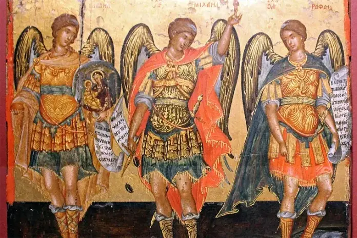 Georgios Kortezas, “The Archangels Michael, Gabriel and Raphael,” ca. 1620-1645 (photo: Public Domain)