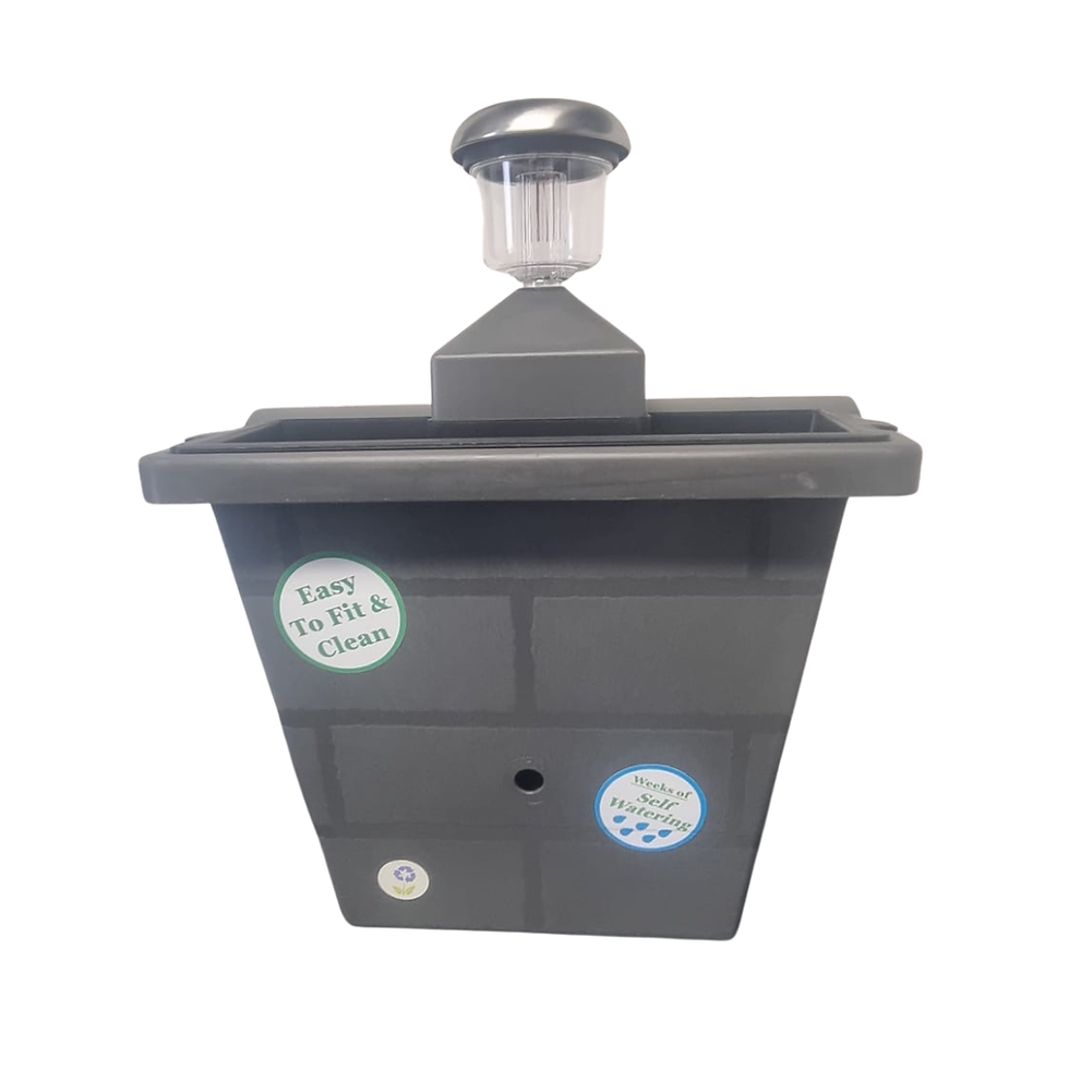 Thumbnail: Go IllumiWell - Slate Grey 3Ltr Self-Watering Raised Solar Fence Planter