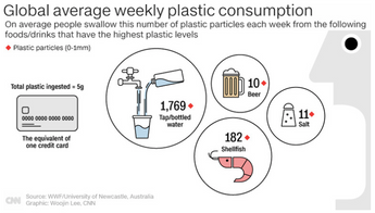 現代人は一週間でクレジットカード一枚分のプラスチックを食べている。。。