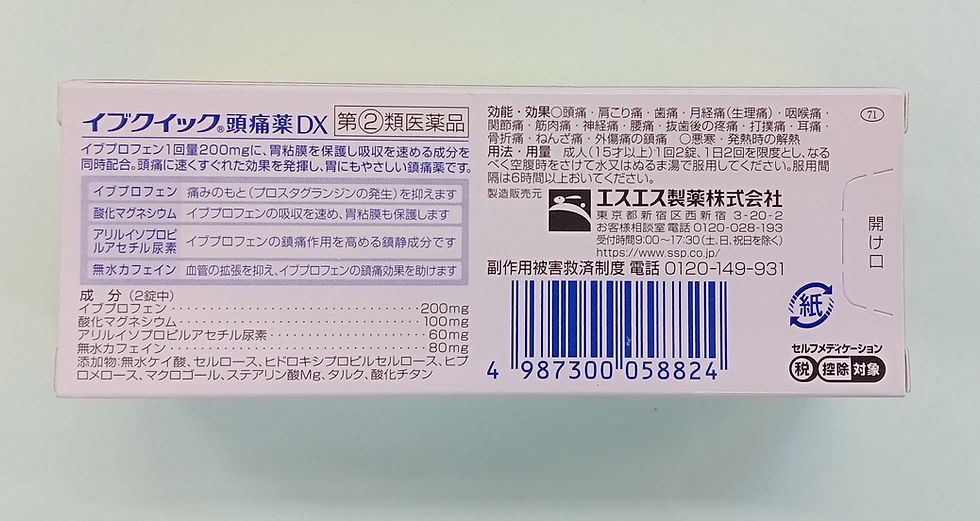 Thumbnail: ”EVE Quick for headache DX” 40 tablets package instructions
