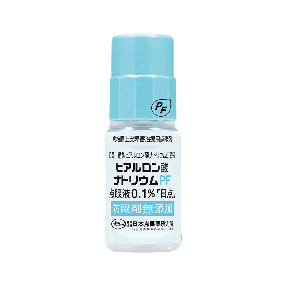 A 5ml bottle of Hyaluronate PF Ophthalmic Solution 0.1 % 5ml