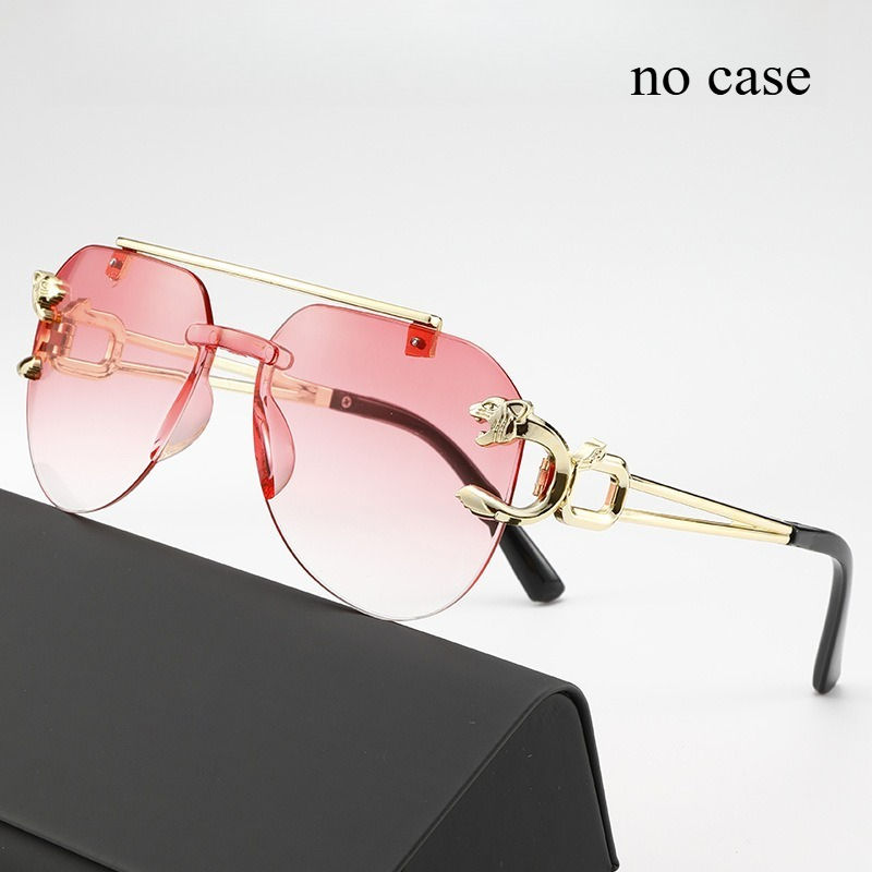 Thumbnail: Frameless Beveled Sunglasses Frog Eyes Gradient Color UV Protection Oversized Su