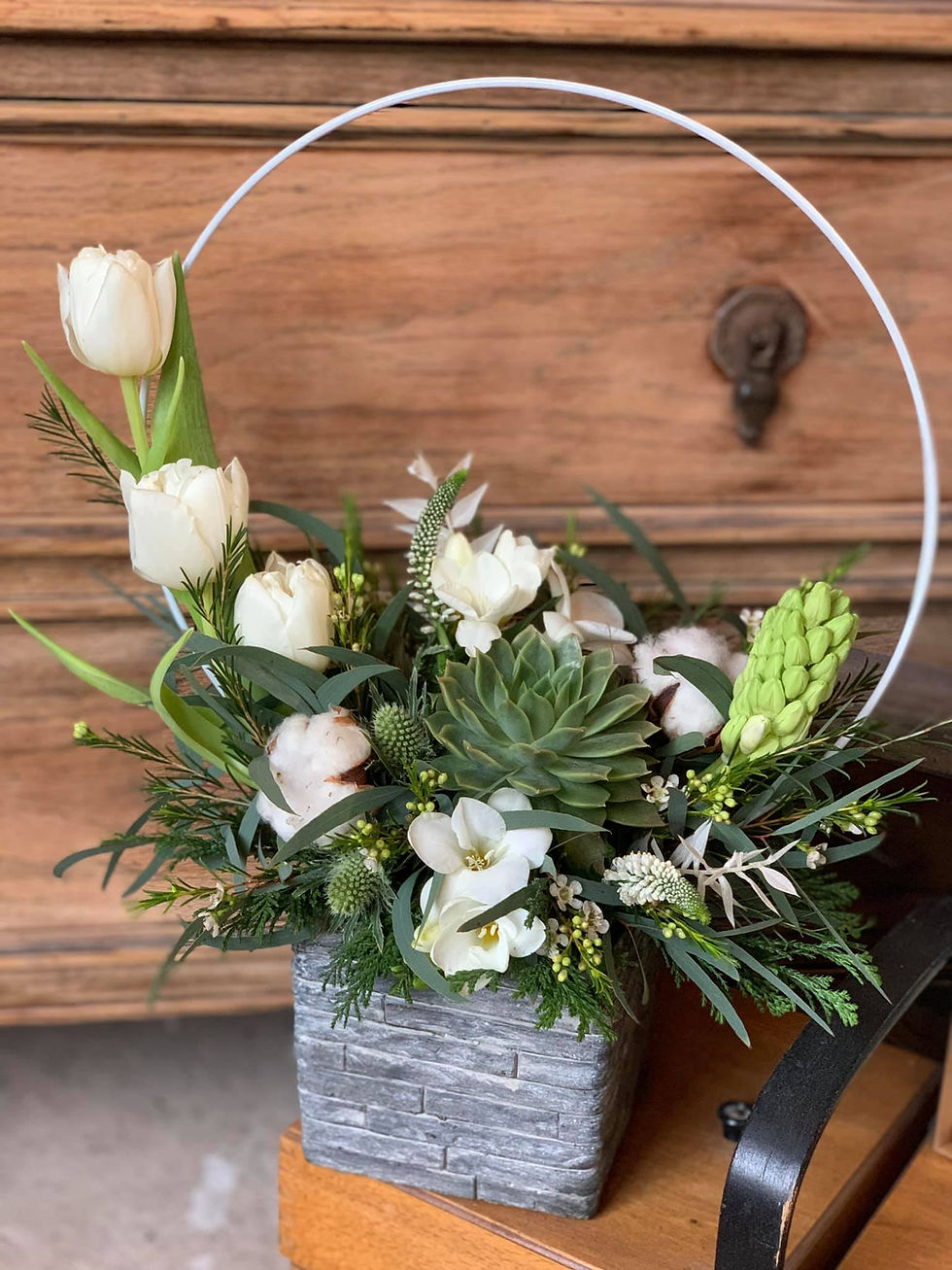 Thumbnail: Handmade floral arrangement in decorative pot designed by Mansfield florist