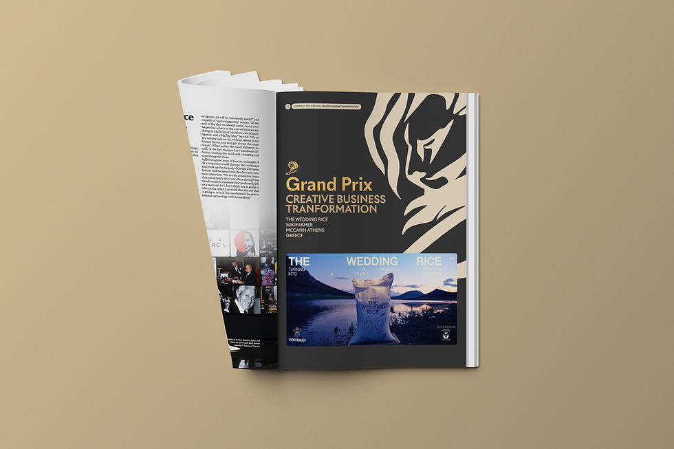 mock up of folded open magazine with news page