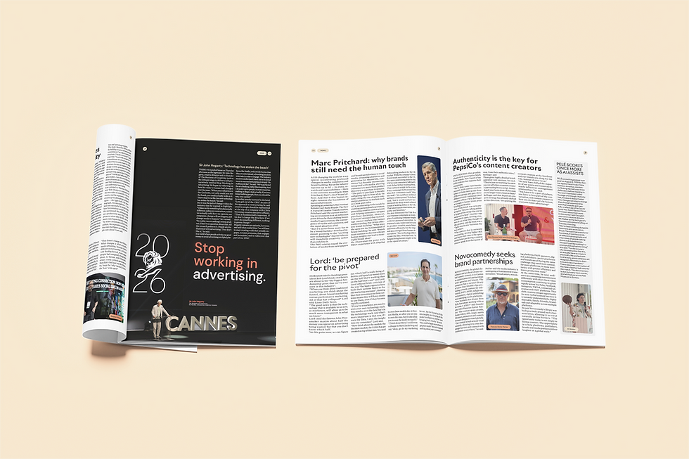 mock up of inside pages of lions magazine