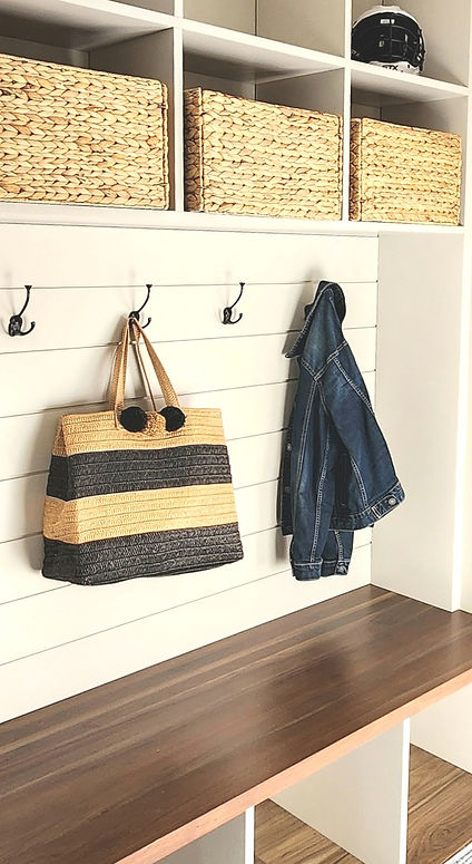 Mudroom with shiplap