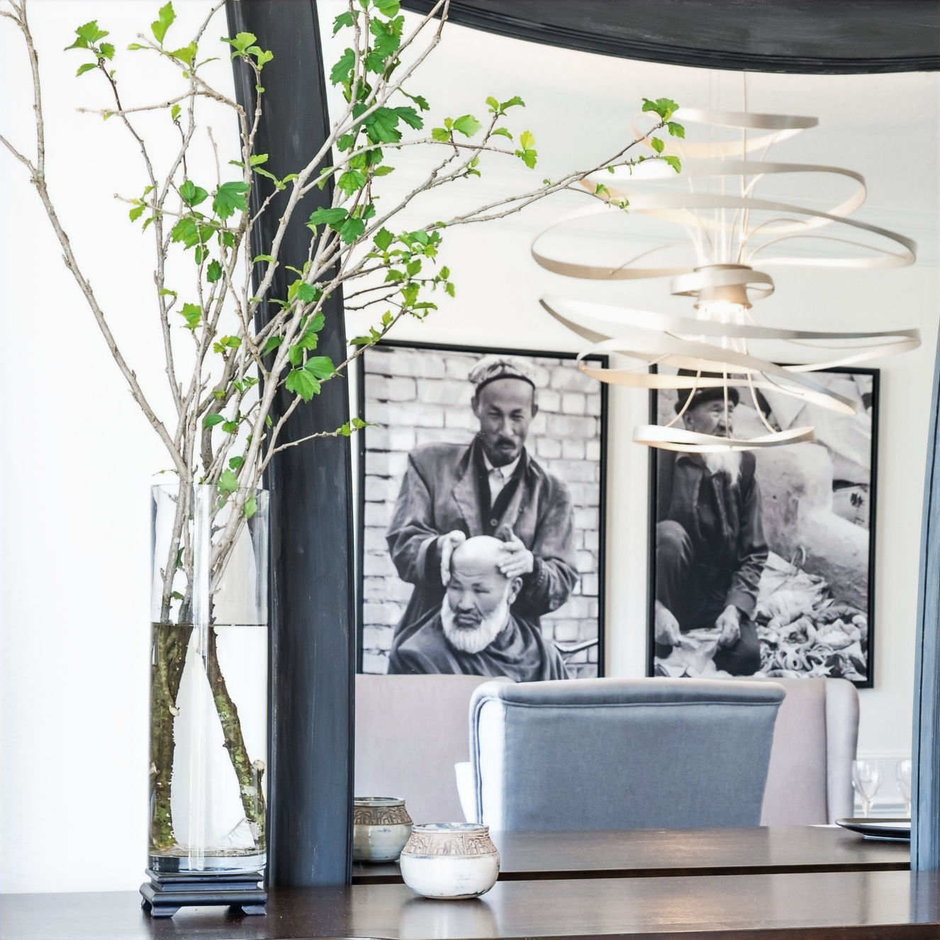 Portfolio, orchid oasis, iced tulip interiors, interior design, modern home, global home, art filled home, black fireplace