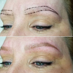 Before & After Transformation!! This brow beauty went from very sparse, light eyebrows to beautiful 