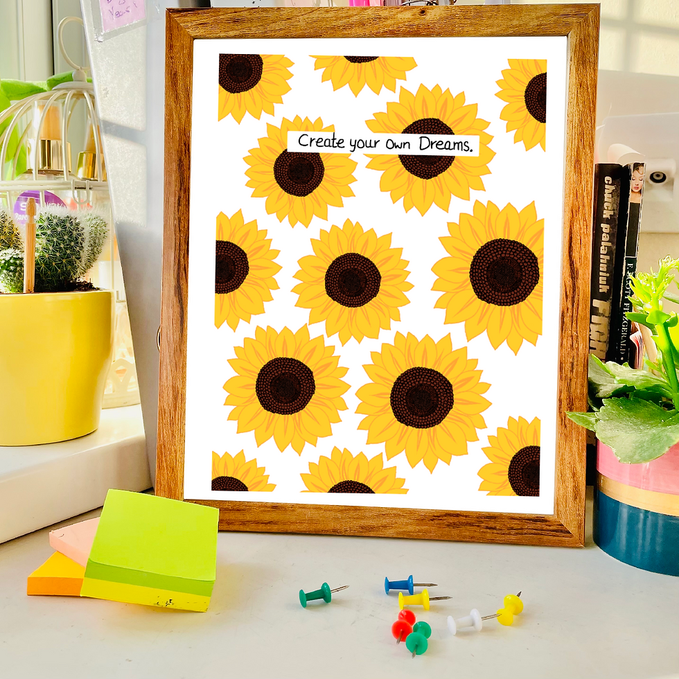 Sunflowers | inspirational & floral art | Art Print.